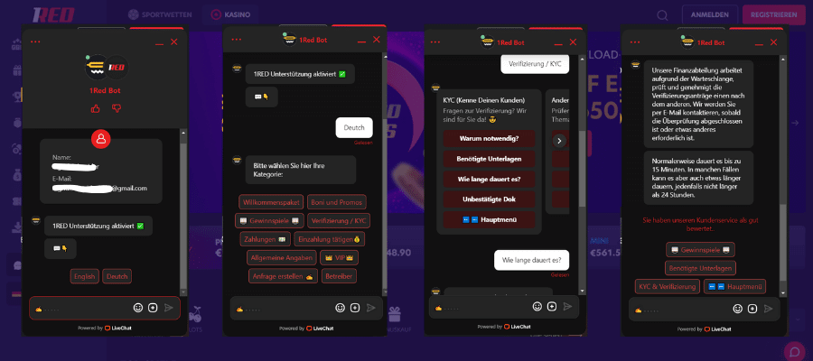 1Red Casino Live-Chat