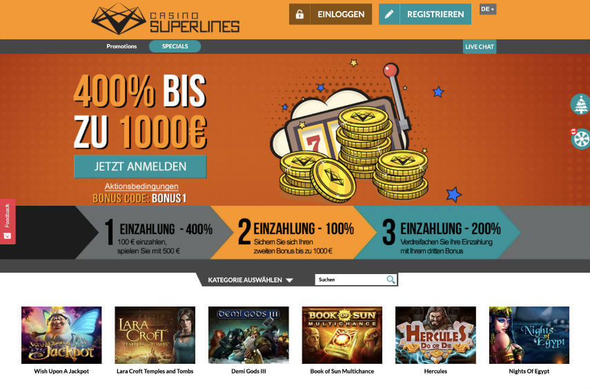 Bilder des Casino Superlines