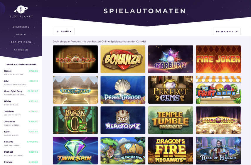 Bilder des Slot Planet