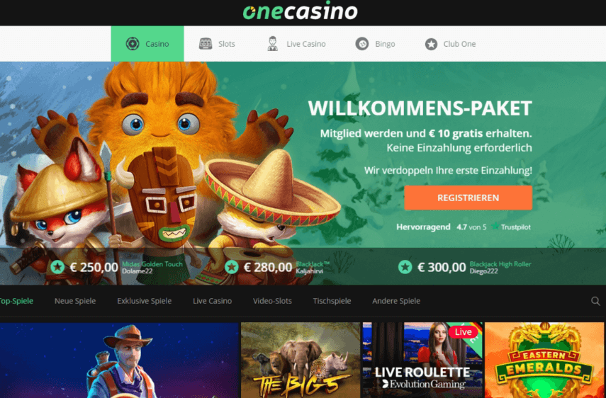 Bilder des OneCasino