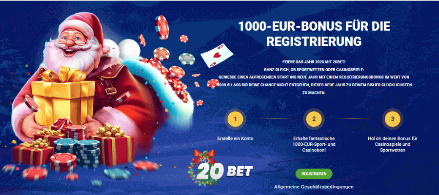 20bet Casino Weihnachtsangebot