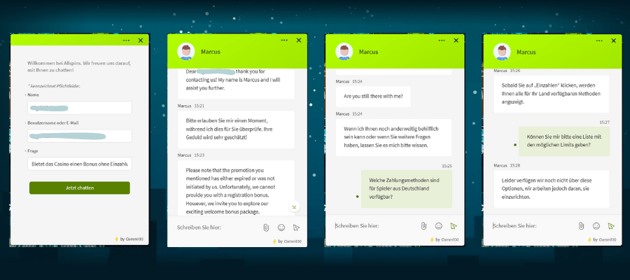 AllSpins Casino Live Chat