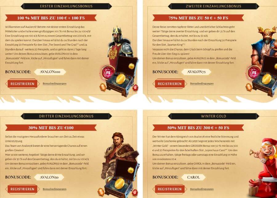 Avalon78 Casino Bonus