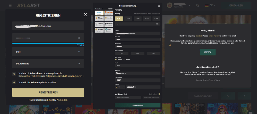 Belabet Casino Registrierung