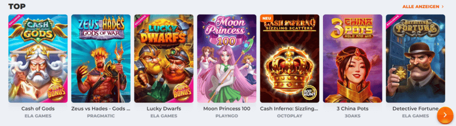 BetRiot Casino Spiele