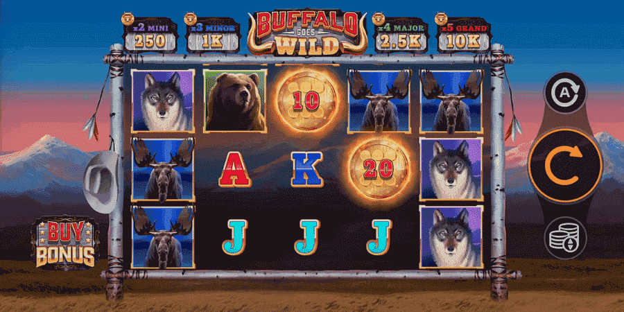 Buffalo Goes Wild Slot Spielefeld