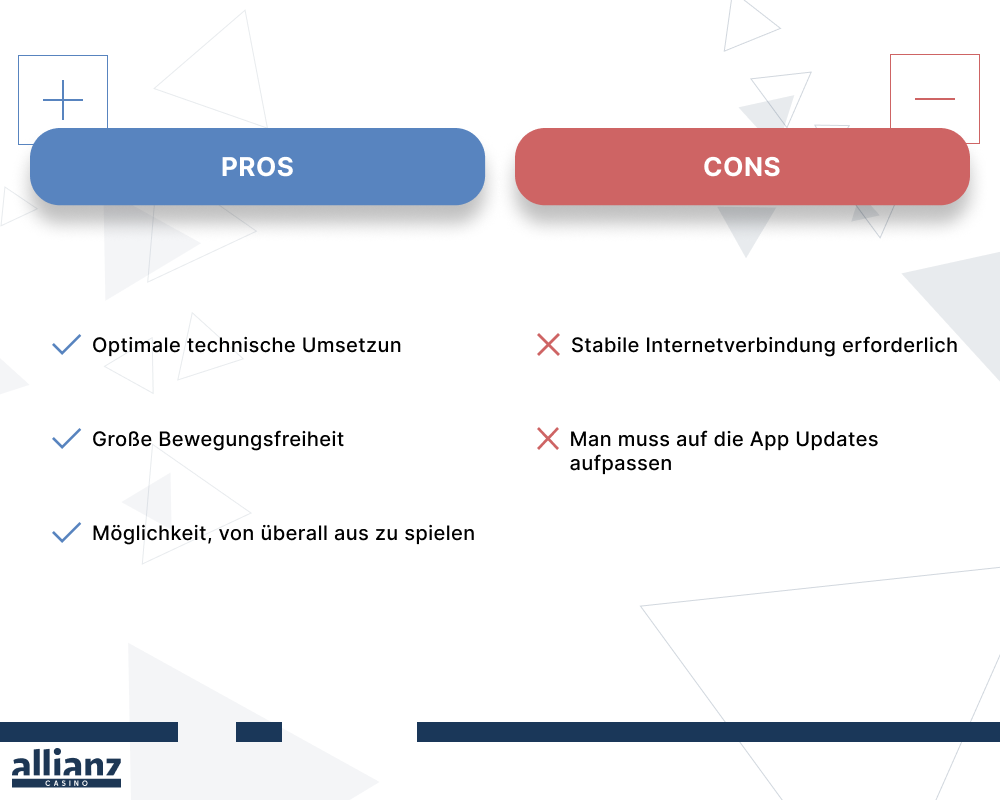 Vor- und Nachteile Casino Apps