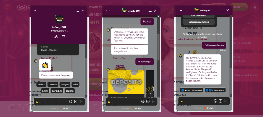 Casino Infinity Live-Chat