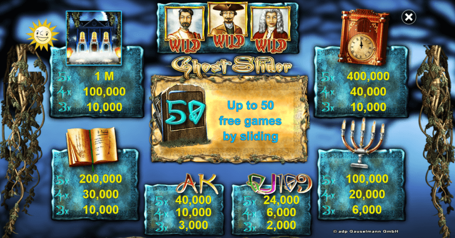 Ghost Slider Paytable