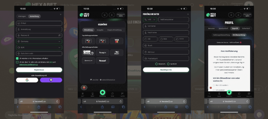 Hexabet Casino Registrierung