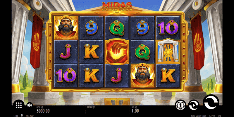 Midas Golden Touch Slot Spielefeld