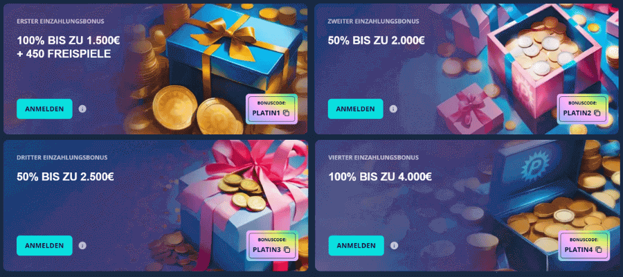 Platincasino Willkommensbonus