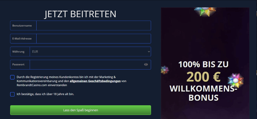 Rembrandt Registrierung