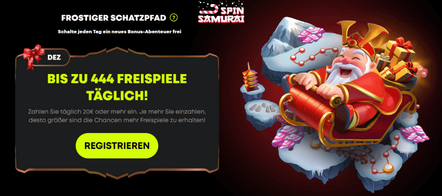 Weihnachtsaktion im Spin Samurai Casino