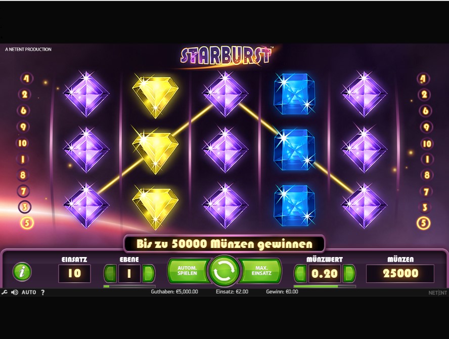 Starburst Freispiele ohne Einzahlung