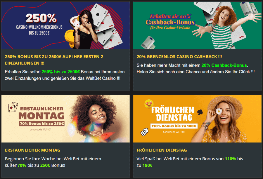 WeltBet Casino Promotionen