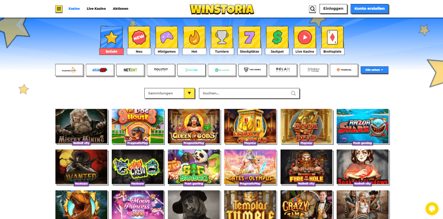 Winstoria Spielportfolio