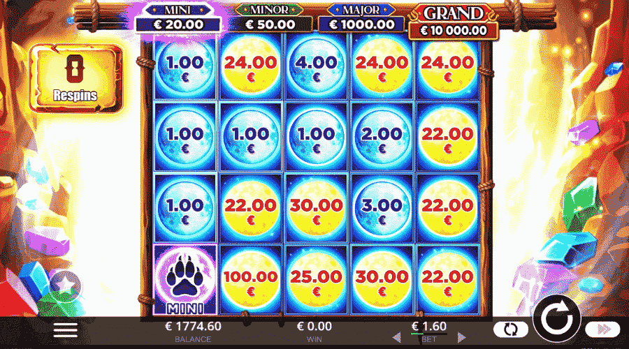 Wolf Thunder Slot Spielefeld