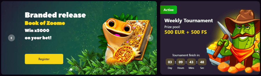 Zoome Casino Hauptseite